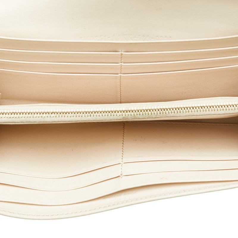 Fendi Leather Long Wallet Beige