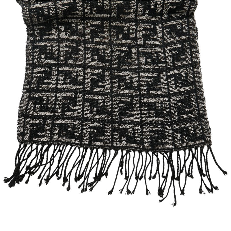 Fendi FF Pattern Scarf Black White Acrylic