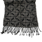 Fendi FF Pattern Scarf Black White Acrylic