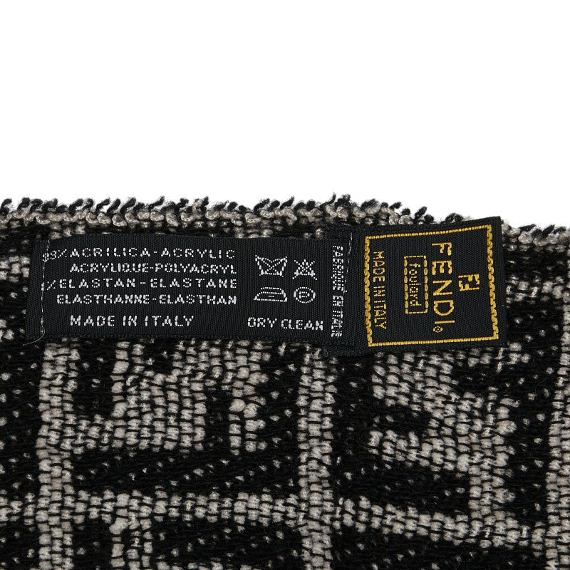 Fendi FF Pattern Scarf Black White Acrylic