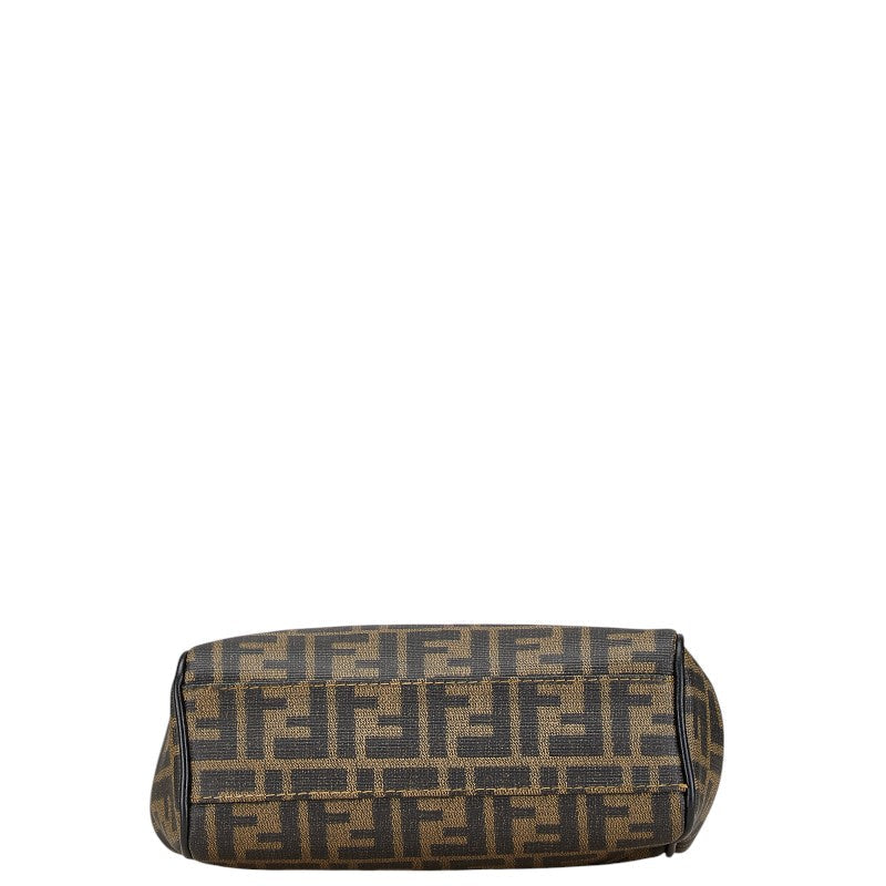 Fendi Zucca Handbag Khaki Green Black PVC Leather