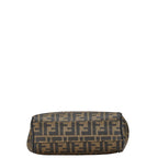 Fendi Zucca Handbag Khaki Green Black PVC Leather