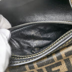 Fendi Zucca Handbag Khaki Green Black PVC Leather