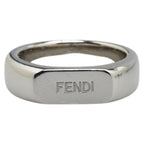 Fendi Logo Metal Ring Silver