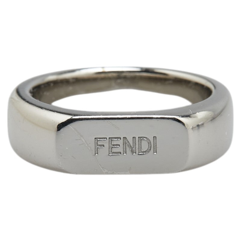 Fendi Logo Metal Ring Silver
