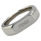 Fendi Logo Metal Ring Silver
