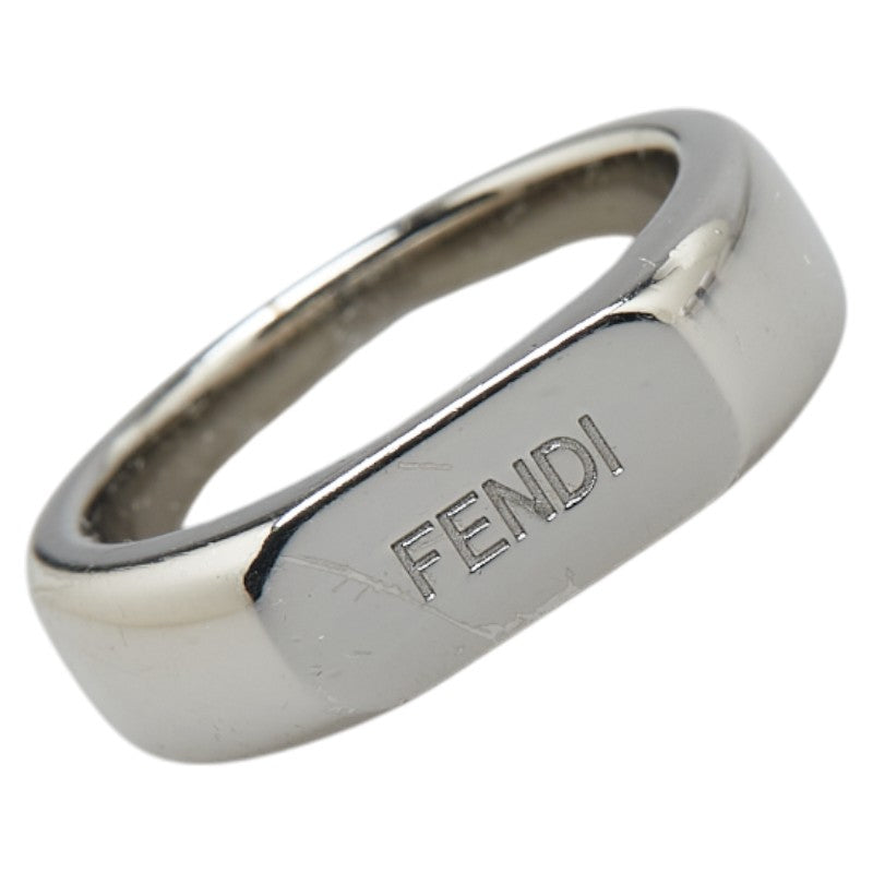 Fendi Logo Metal Ring Silver