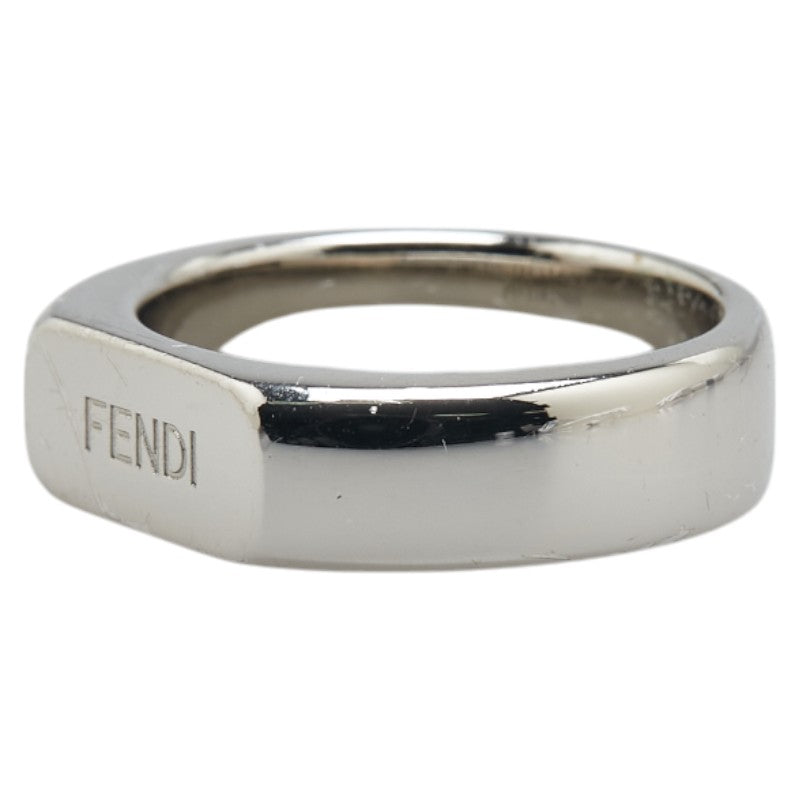 Fendi Logo Metal Ring Silver
