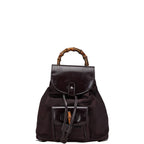 Gucci Bamboo Nylon Leather Backpack