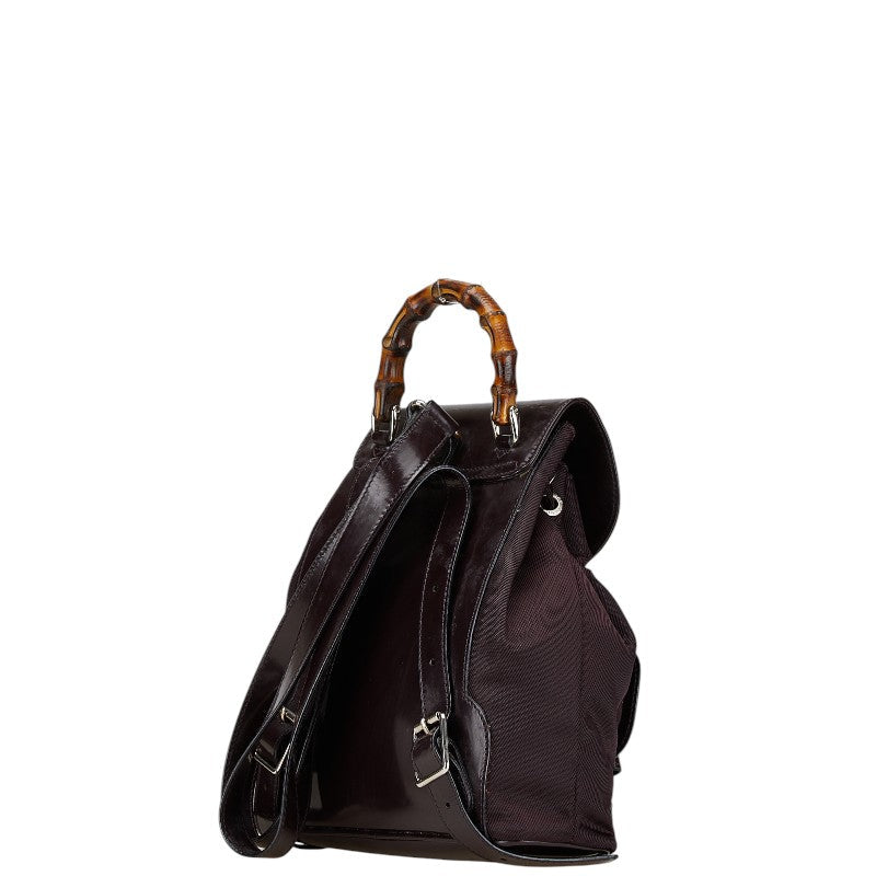 Gucci Bamboo Nylon Leather Backpack