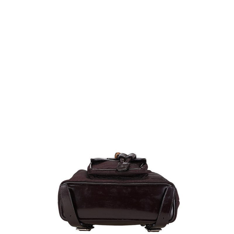 Gucci Bamboo Nylon Leather Backpack