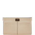 Fendi Peekaboo Long Wallet Beige Leather