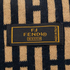 Fendi Zucca Wool Acrylic Scarf Beige Black