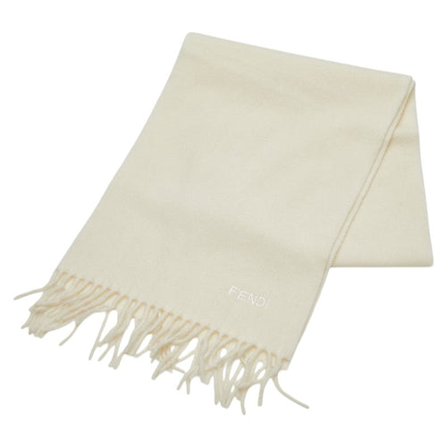 Fendi Wool Cashmere Logo Embroidered Scarf