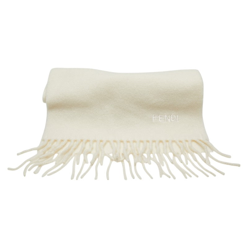 Fendi Wool Cashmere Logo Embroidered Scarf