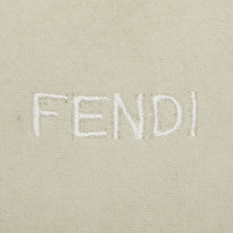 Fendi Wool Cashmere Logo Embroidered Scarf