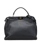 Fendi Peekaboo Leather Handbag 2WAY Black