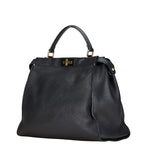 Fendi Peekaboo Leather Handbag 2WAY Black