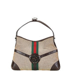 Gucci Interlocking G Sherry Line Canvas Leather Shoulder Bag