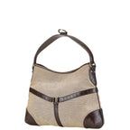 Gucci Interlocking G Sherry Line Canvas Leather Shoulder Bag