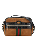 Gucci Ophidia Suede Patent Leather Shoulder Bag