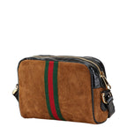 Gucci Ophidia Suede Patent Leather Shoulder Bag