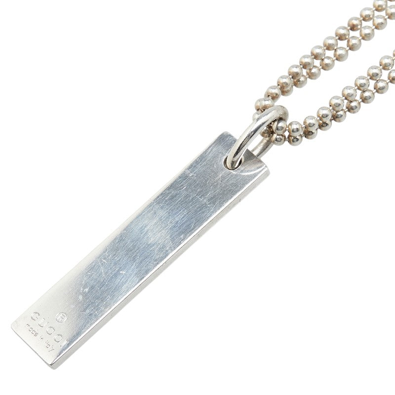 Gucci Logo Plate SV925 Necklace
