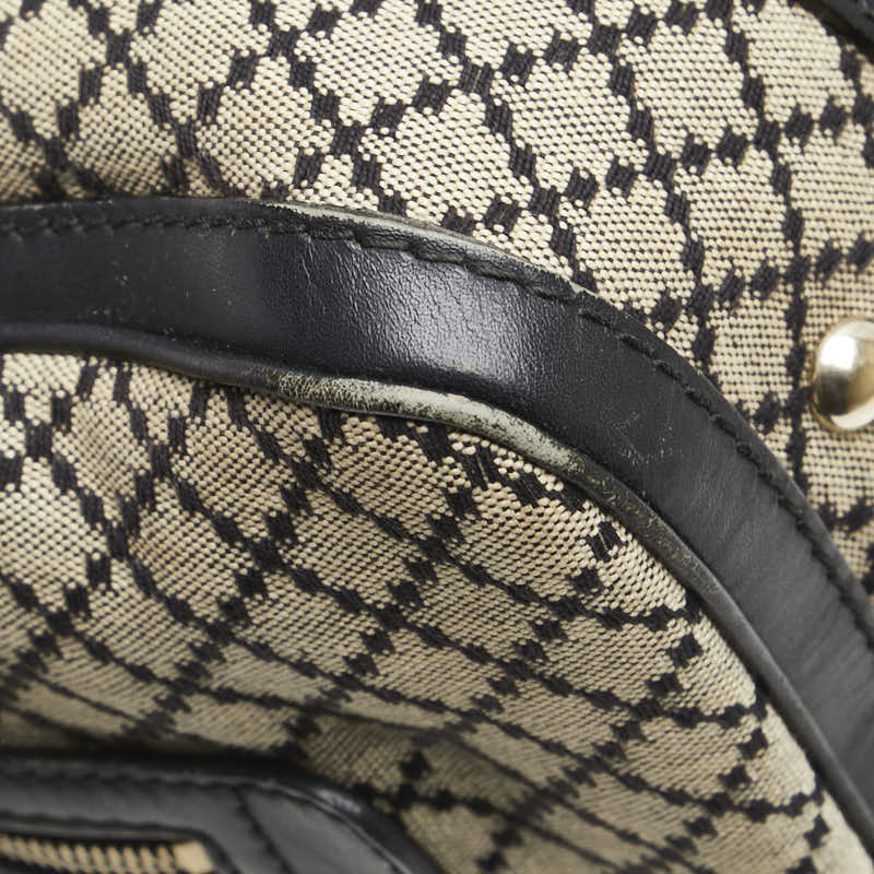 Gucci Diamante Canvas Leather Boston Bag