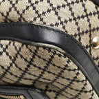 Gucci Diamante Canvas Leather Boston Bag