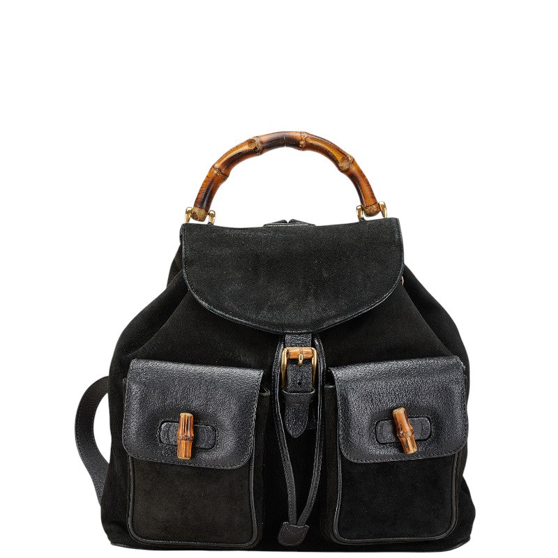 Gucci Bamboo Suede Leather Backpack