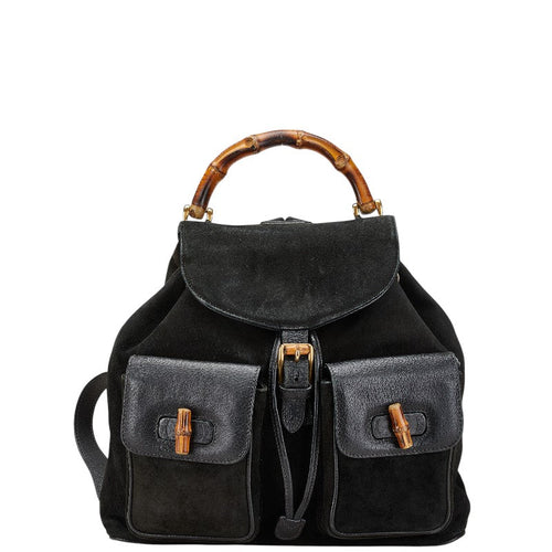 Gucci Bamboo Suede Leather Backpack
