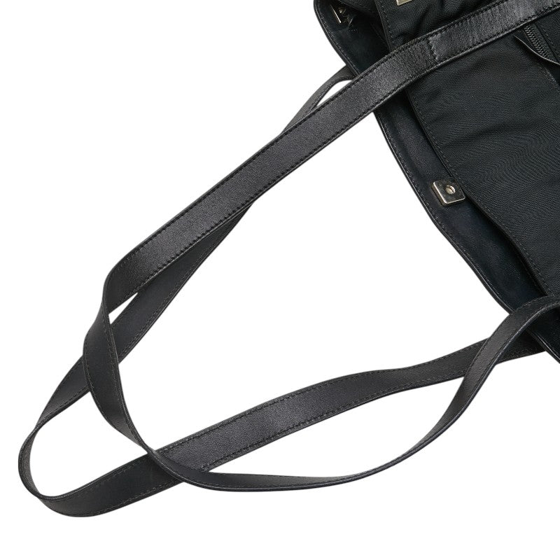 Gucci Logo Nylon Leather Tote Bag