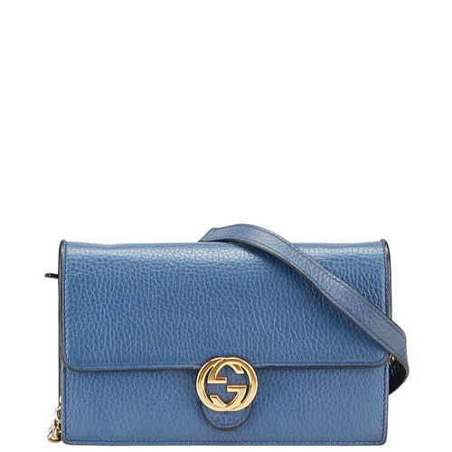 Gucci Interlocking G Leather Chain Shoulder Bag