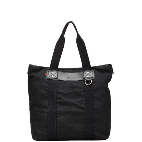 Gucci Parana Nylon Leather Tote Bag