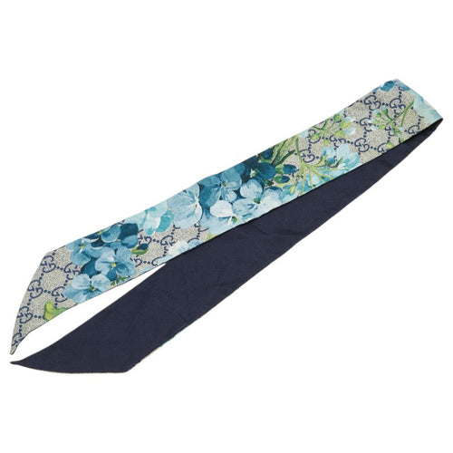 Gucci GG Blooms Silk Neck Bow Scarf
