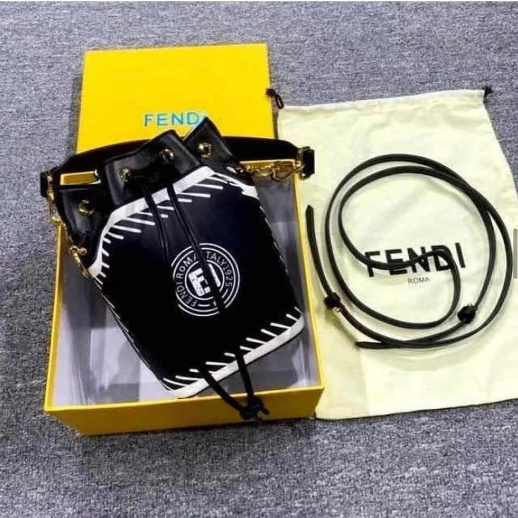 Fendi MON Tresor Leather Bucket Bag