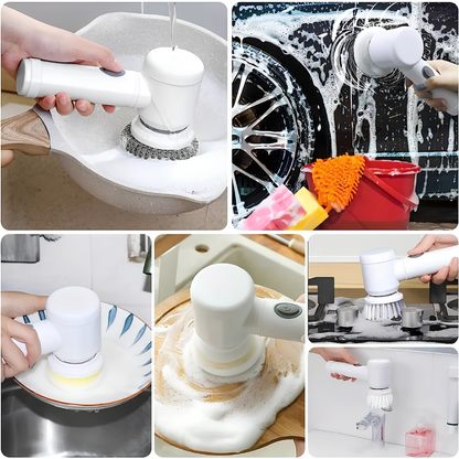 Waterproof 5-in-1 Rechargeable Electric Scrub Gun