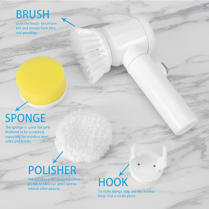 Waterproof 5-in-1 Rechargeable Electric Scrub Gun