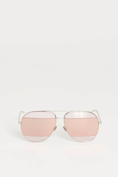Pink/Silver DiorSplit2 Aviator Sunglasses