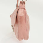 FENDI Mamma Baguette Shoulder Bag Leather Pink Silver100213