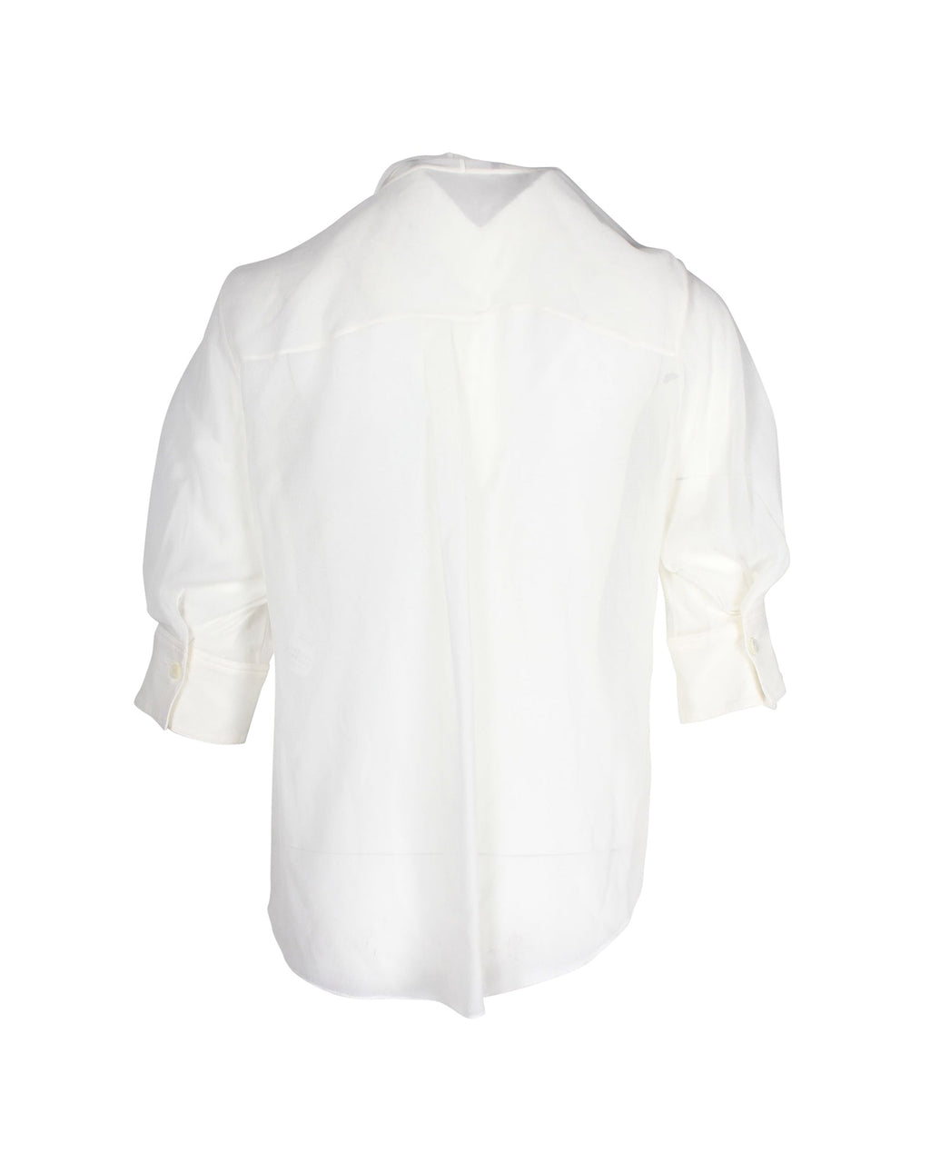 Chloe Scarf Collar Blouse in White Silk