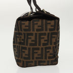 FENDI Zucca Canvas Mamma Baguette Shoulder Bag Brown Black Silver100278