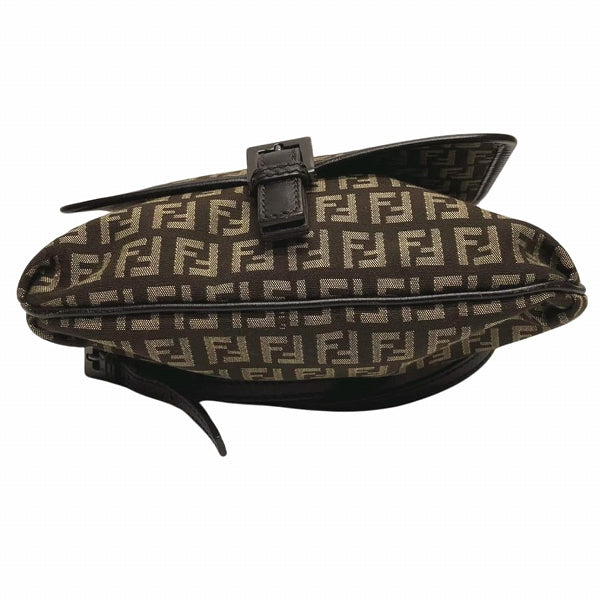 Fendi Zucchino Canvas Leather Shoulder Bag 8BT052