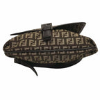 Fendi Zucchino Canvas Leather Shoulder Bag 8BT052
