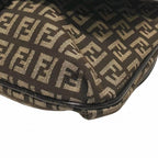 Fendi Zucchino Canvas Leather Shoulder Bag 8BT052