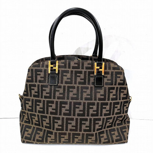 Fendi Zucca Canvas Handbag Brown