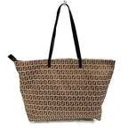 Fendi Zucchino Canvas Leather Handbag 8BH025