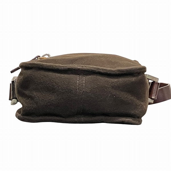 Fendi Nylon Leather Pouch Shoulder Bag