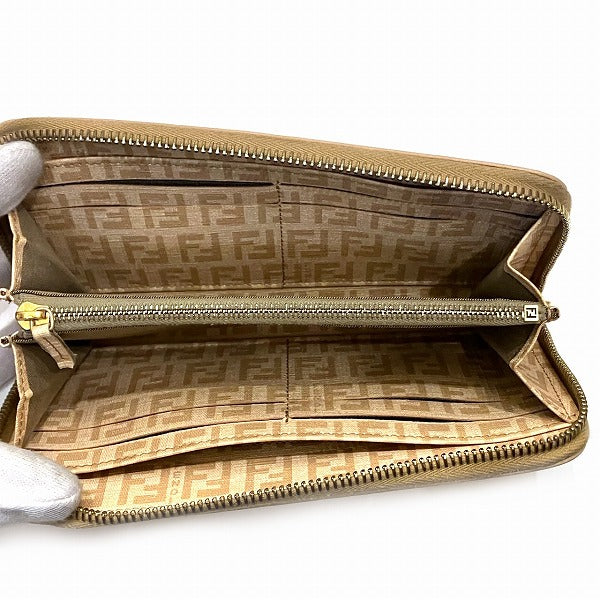 Fendi Zucchino Leather Zip Wallet 8M0024