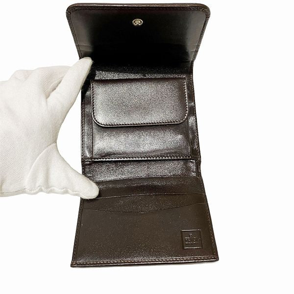 Fendi Zucca Canvas Leather Trifold Wallet